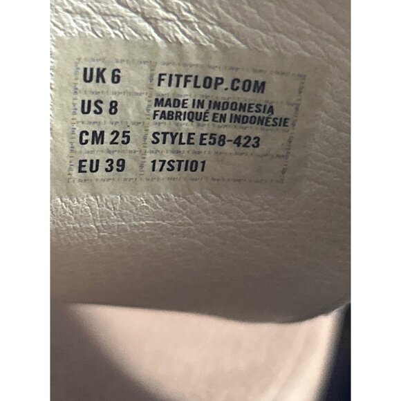 FitFlop Womens Size 8 Snake-Print Tan Leather Thong Sandals NWT Gold - Picture 8 of 8